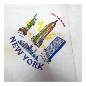 New York Souvenir Handkerchief Empire State Building Statue Of Liberty READ